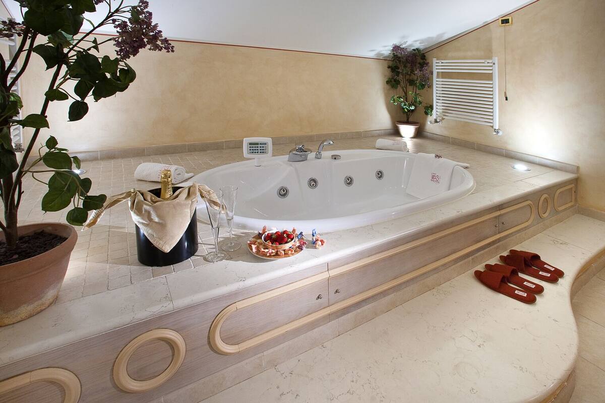 free toiletries, hair dryer, slippers, bidet