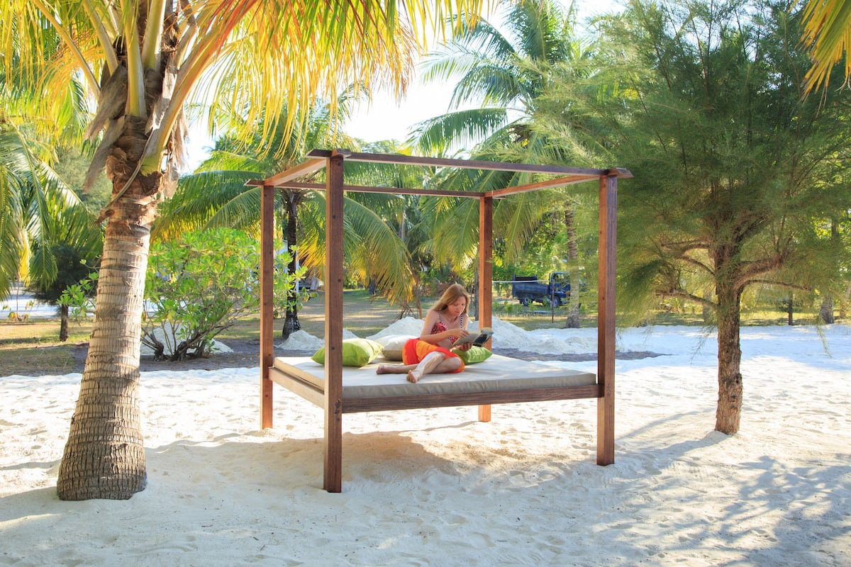 on the beach, scuba diving