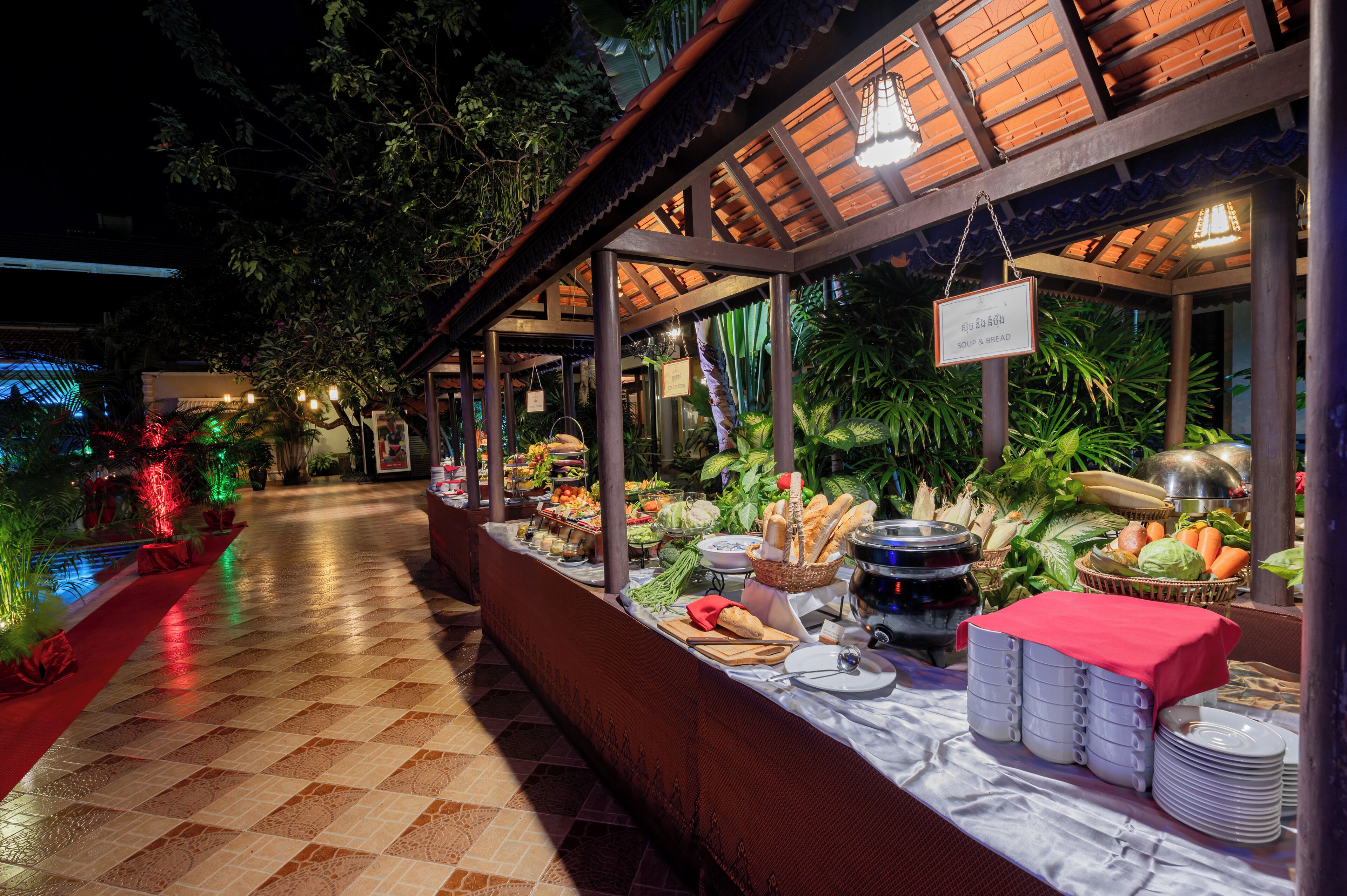 Outdoor banquet area