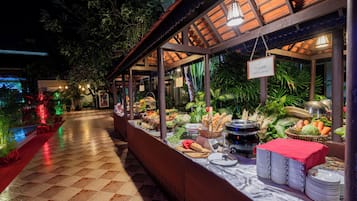 Outdoor banquet area