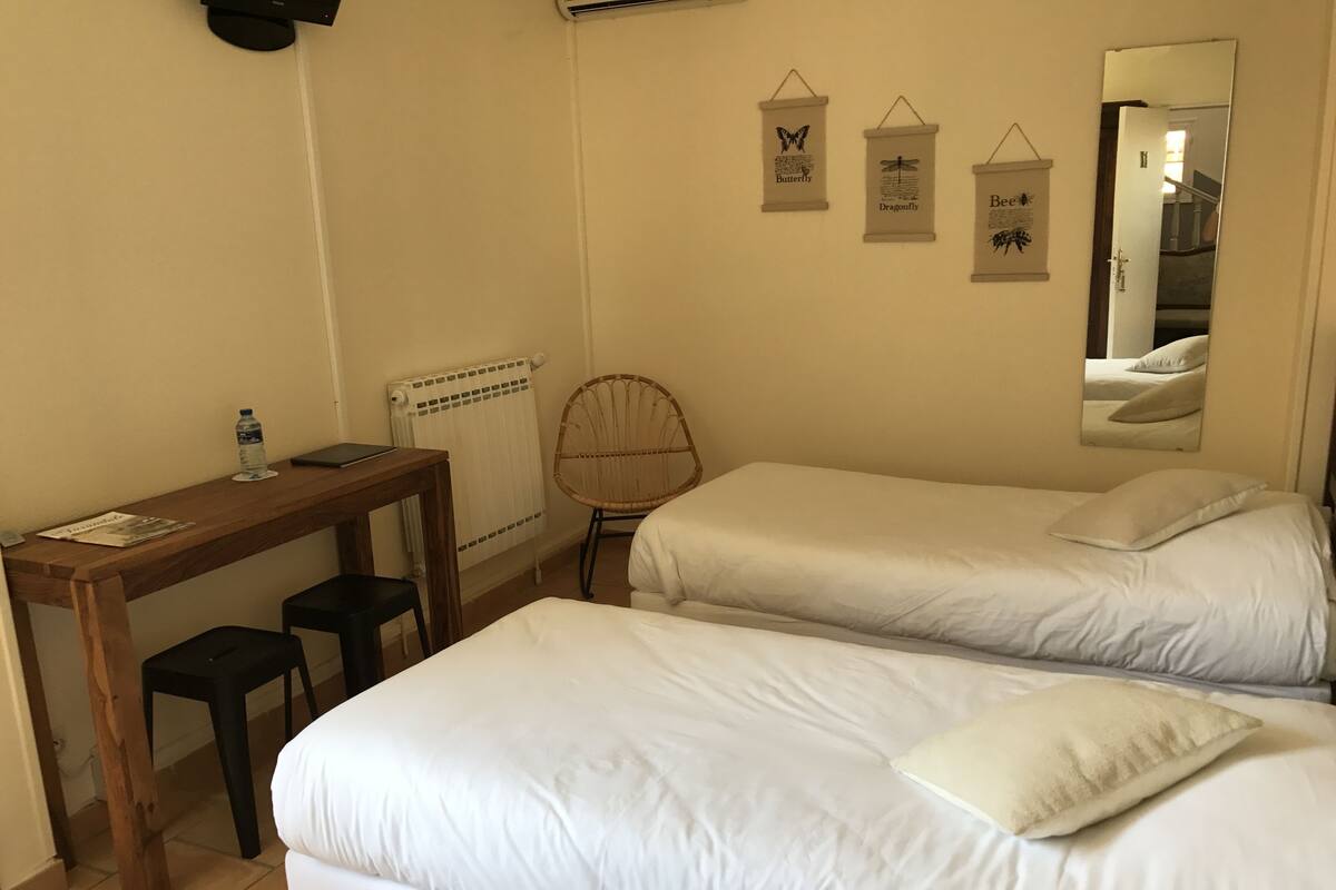 Standard Double Room, 2 Single Beds | Desk, iron/ironing board, free cots/infant beds, rollaway beds