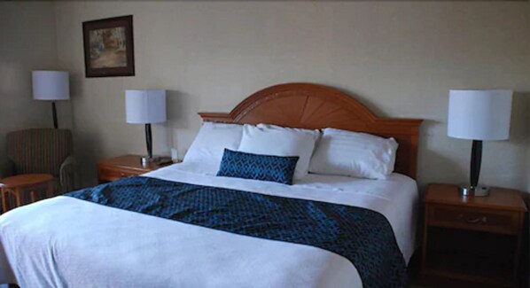 Desk, free WiFi, bed sheets