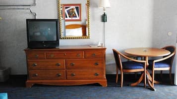 Desk, free WiFi, bed sheets