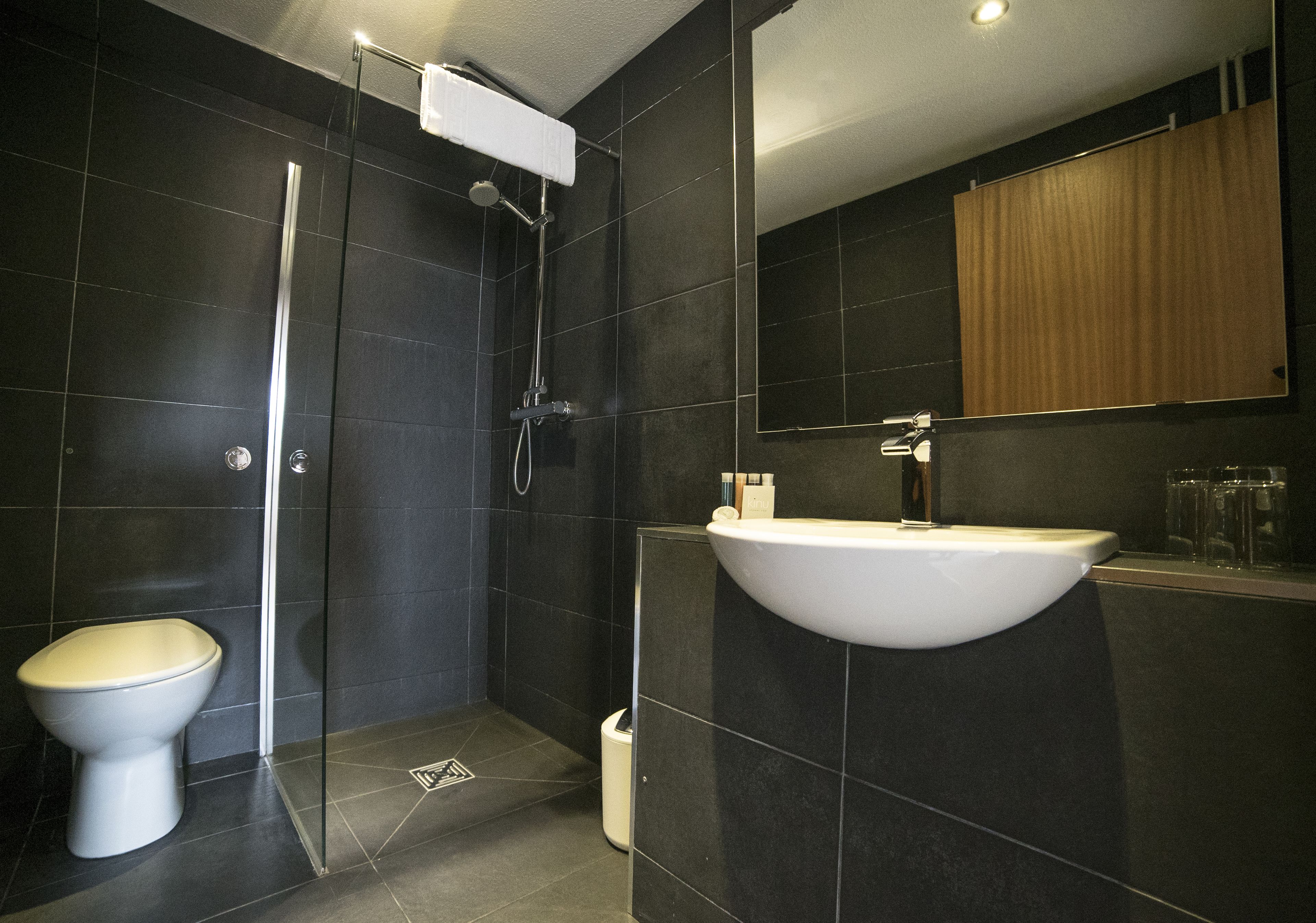 free toiletries, towels, soap, shampoo