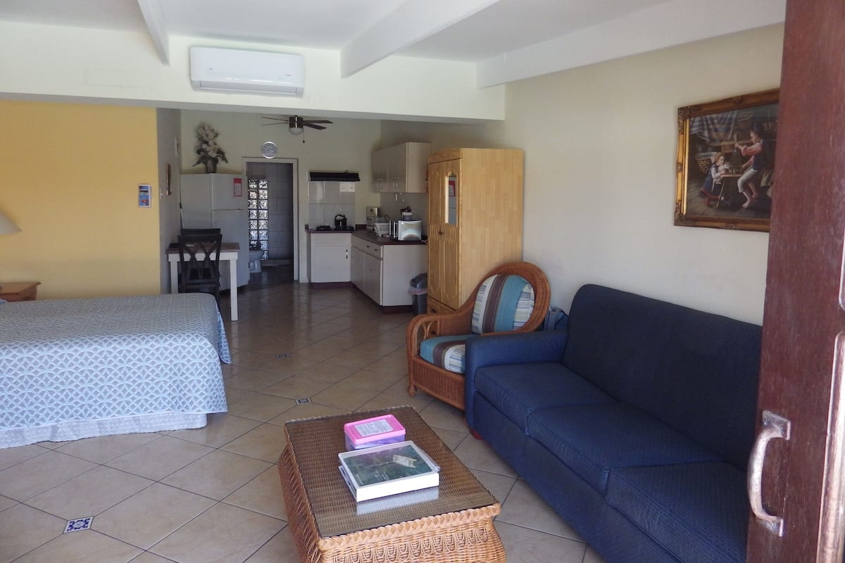Grand Studio, Accessible, Poolside | Living area | Flat-screen TV