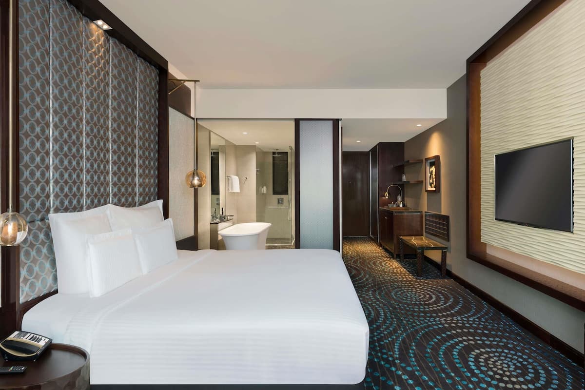 1 sovrum, egyptiska bomullslakan och sängtillbehör av högsta kvalitet