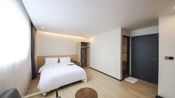 Deluxe Double Room | Premium bedding, desk, soundproofing, iron/ironing board