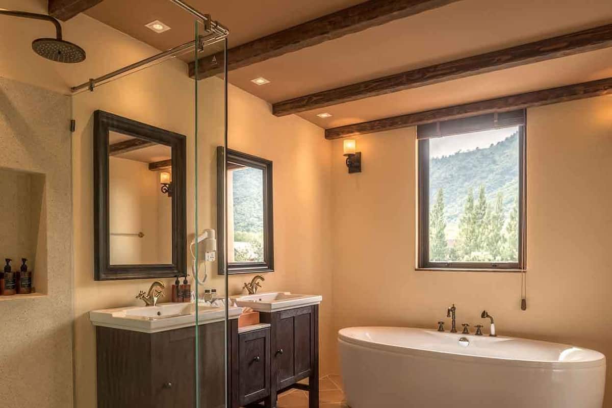 casetta pano | bathroom | separate bathtub and shower, deep-soaking bathtub, rainfall showerhead