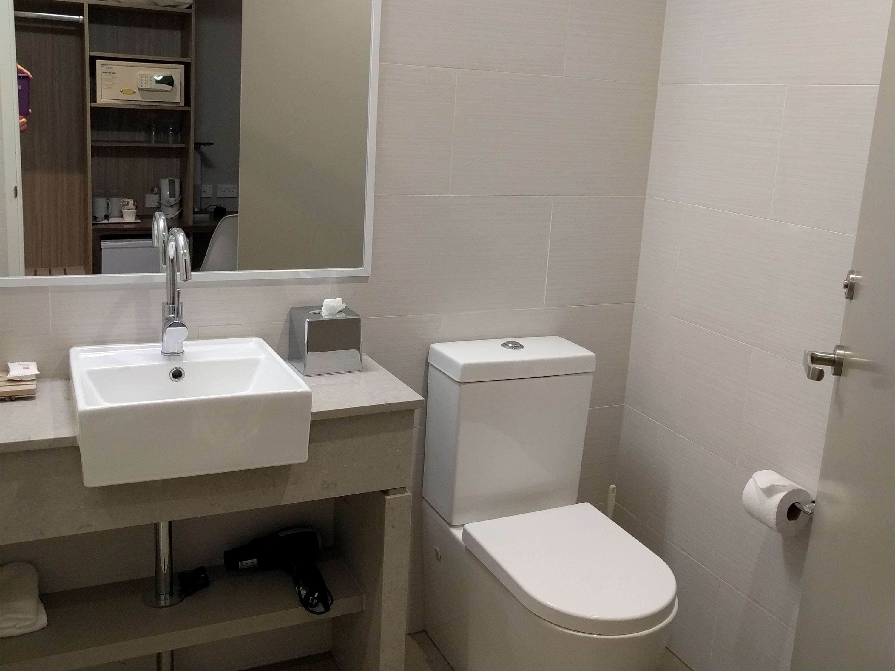 shower, eco-friendly toiletries, hair dryer, towels