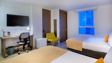 Select Comfort beds, minibar, in-room safe, desk