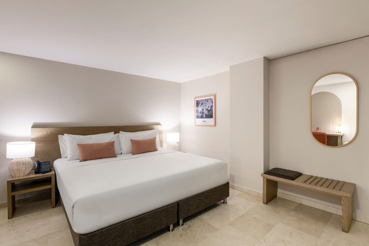 Select Comfort beds, minibar, in-room safe, desk