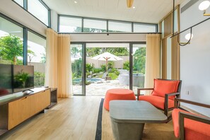 Aqua Villa 1 Bedroom | Living area | LCD TV - Minera Hot Springs Binh Chau (Ho Chi Minh City)