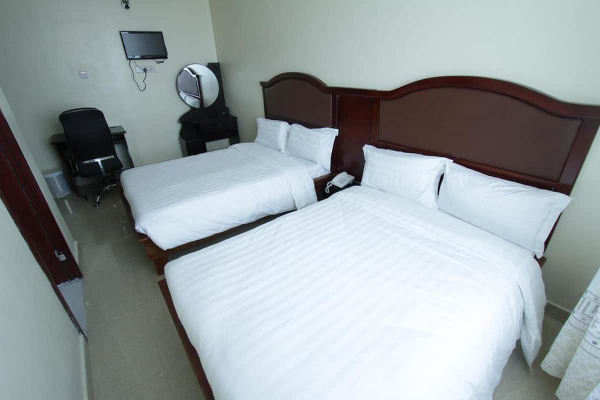 Standard Twin Room, 2 Double Beds, Non Smoking | Free WiFi, bed sheets