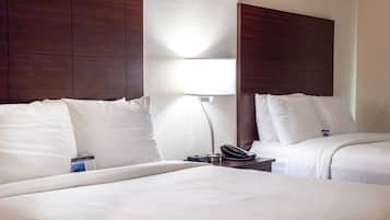 Room, 2 Queen Beds, Non Smoking | Desk, laptop workspace, blackout curtains, iron/ironing board