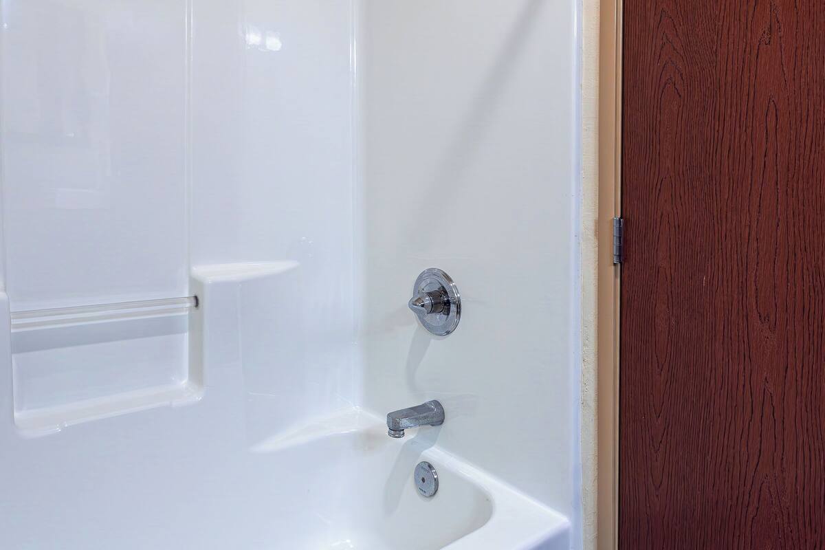 combined shower/bathtub, free toiletries, hair dryer, towels