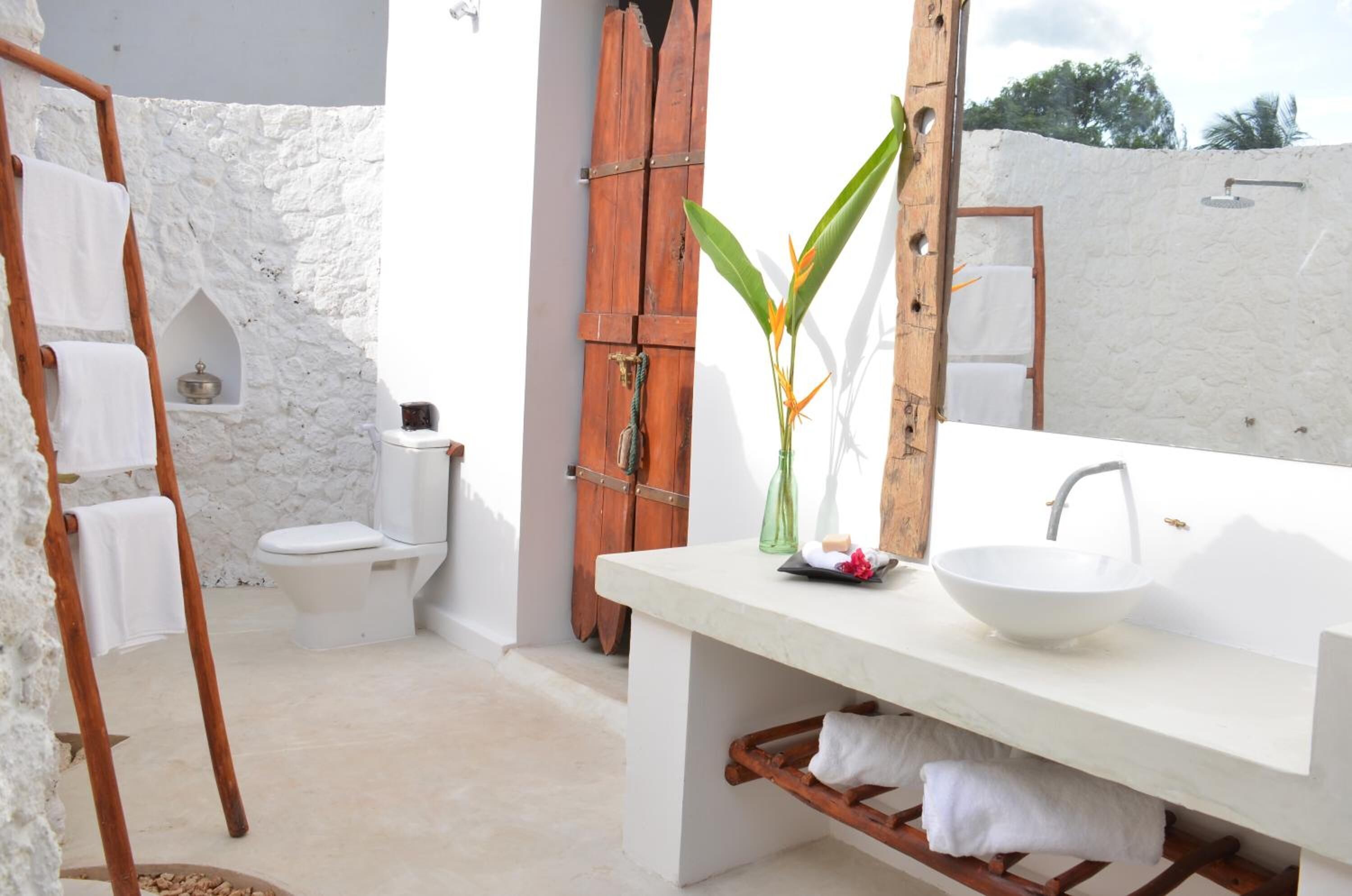 shower, hydromassage showerhead, hair dryer, towels