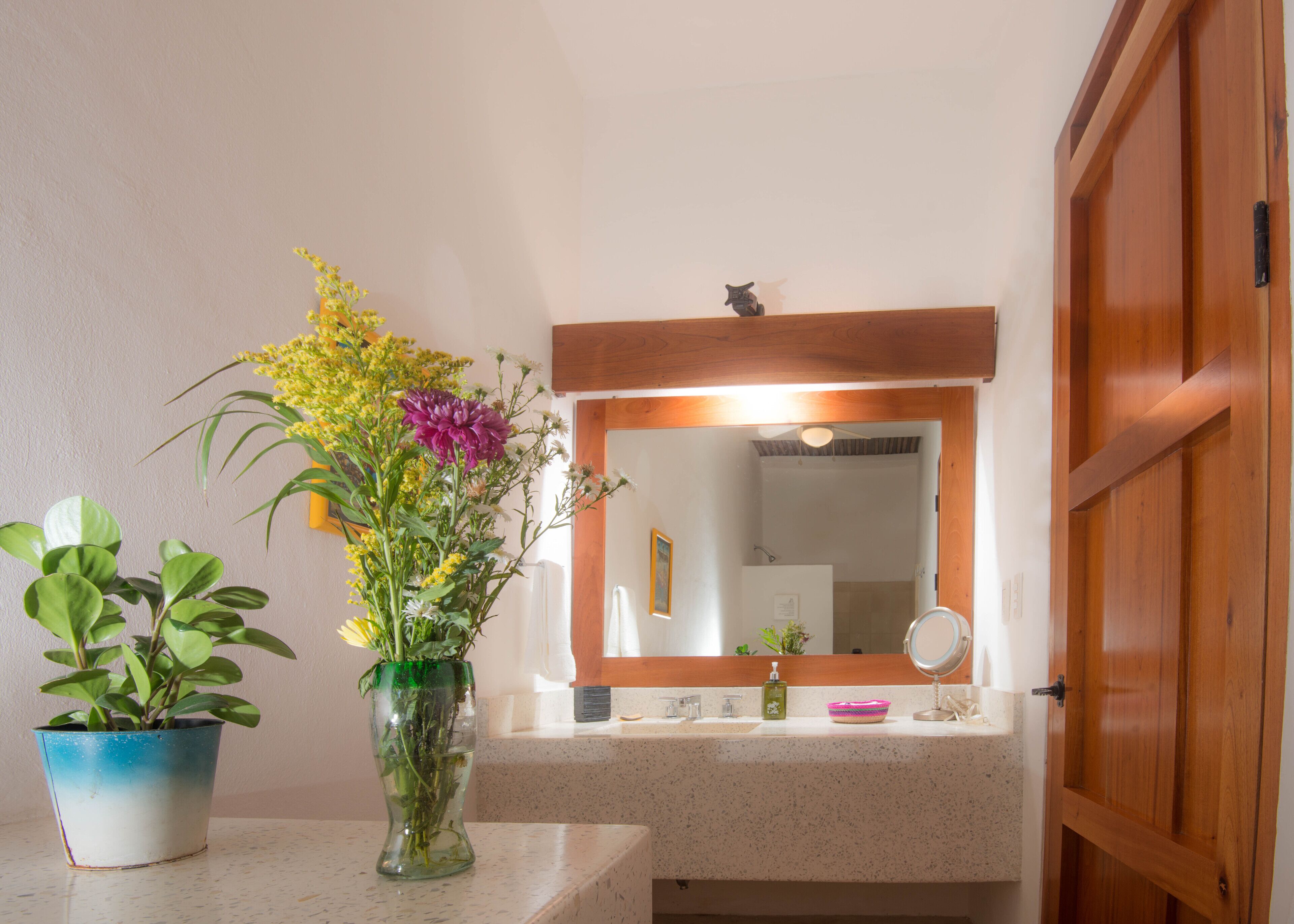 classic room with two queen beds - (building#1) | bathroom | shower, free toiletries, hair dryer, bathrobes