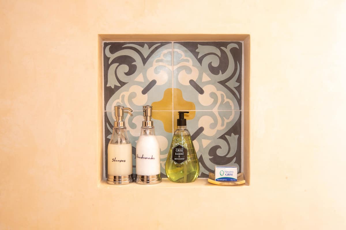 superior room with king size bed - (building#2) | bathroom | shower, free toiletries, hair dryer, bathrobes