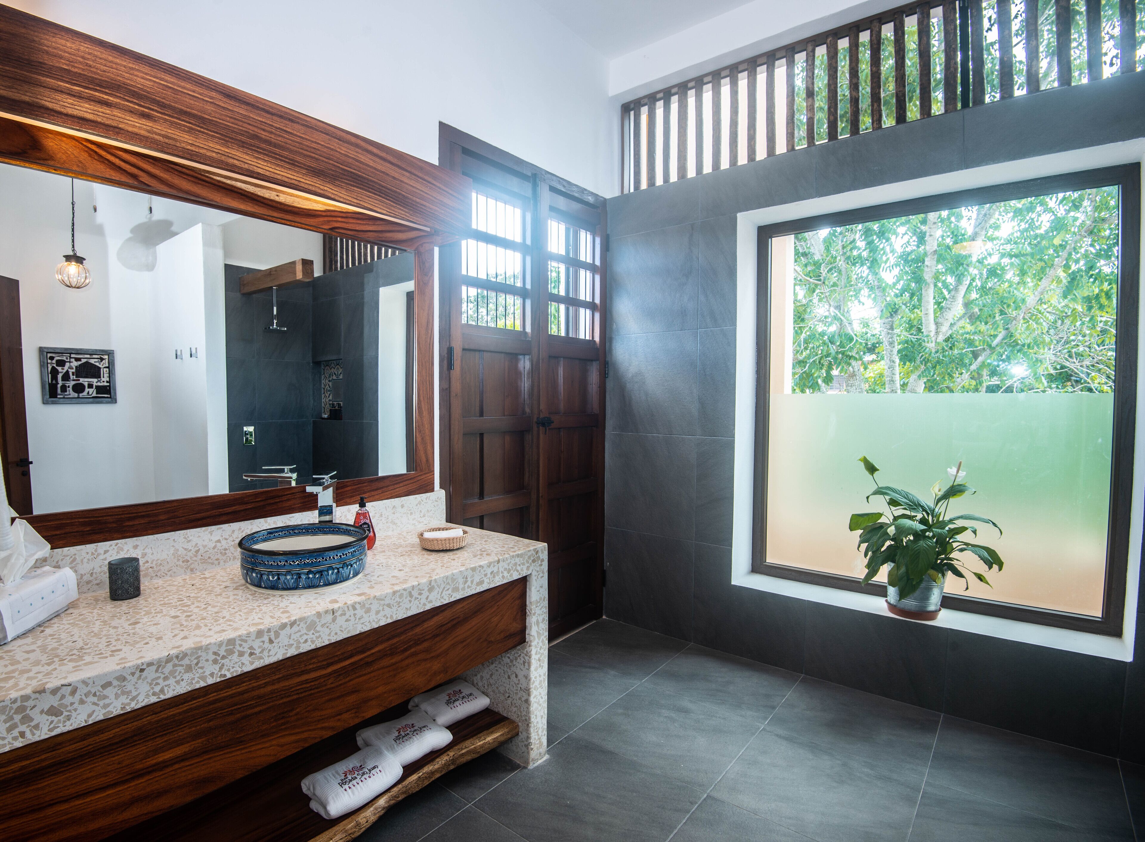 superior room with king size bed - (building#2) | bathroom | shower, free toiletries, hair dryer, bathrobes