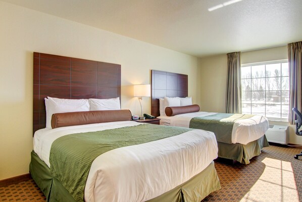 Standard Room, 2 Queen Beds, Non Smoking | Premium bedding, in-room safe, desk, laptop workspace - Travelodge by Wyndham Steele (Steele)