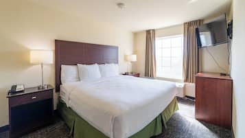 Premium bedding, down duvets, pillow-top beds, desk