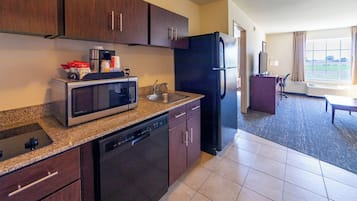 Premium bedding, down comforters, pillowtop beds, desk