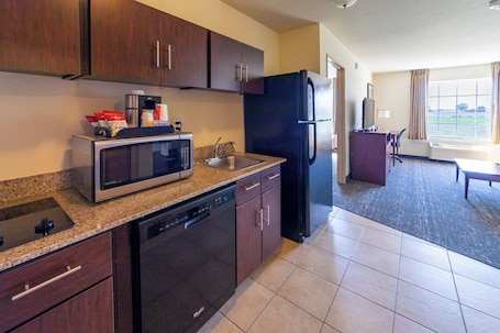 Suite, 1 King Bed with Sofa bed, Non Smoking | Premium bedding, down comforters, pillowtop beds, desk. Cobblestone Inn & Suites - Eaton