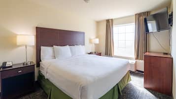 Premium bedding, down duvets, pillow-top beds, desk