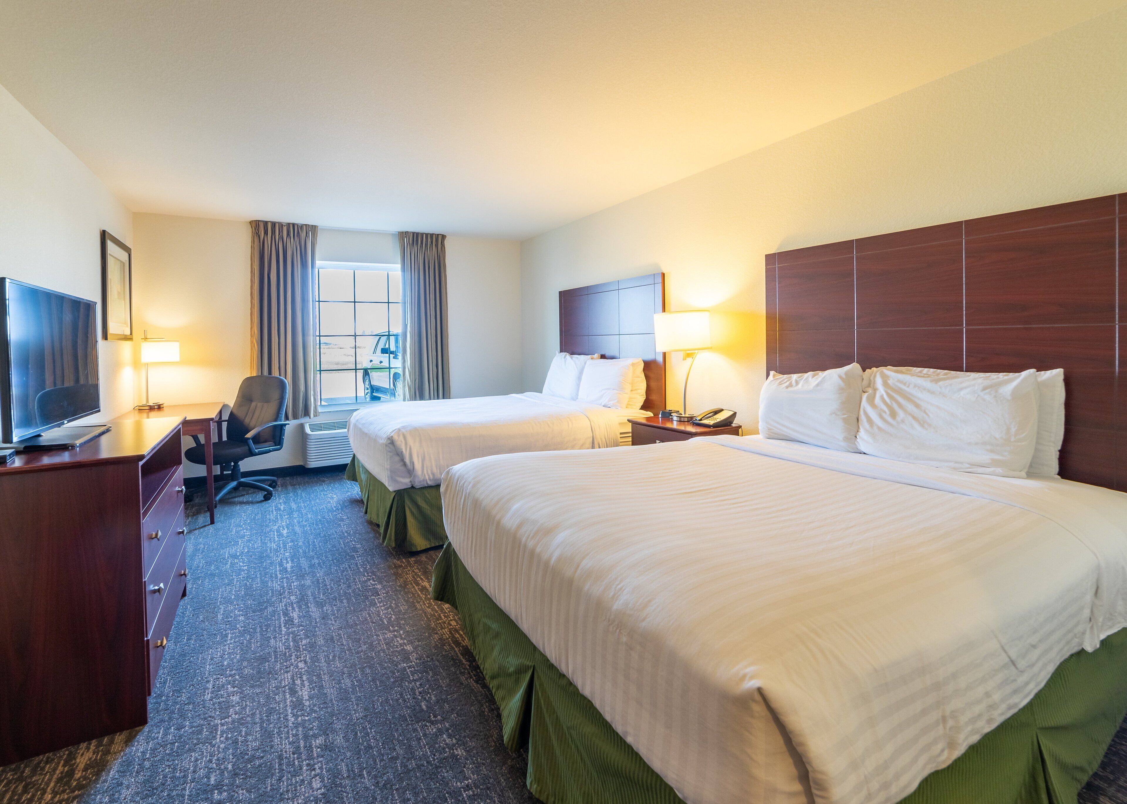 premium bedding, down duvets, pillow-top beds, desk