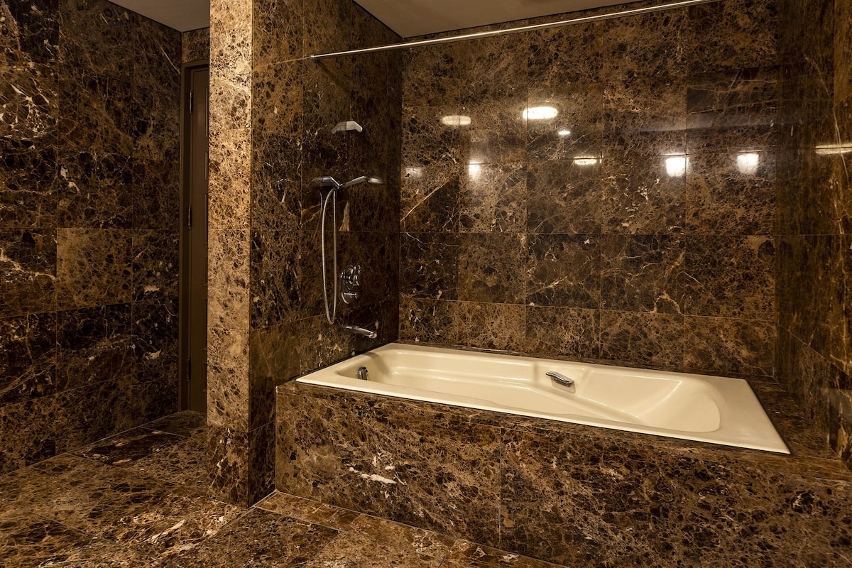 free toiletries, hair dryer, bathrobes, slippers