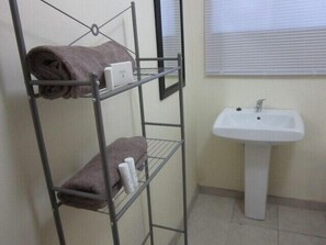 Hair dryer, towels