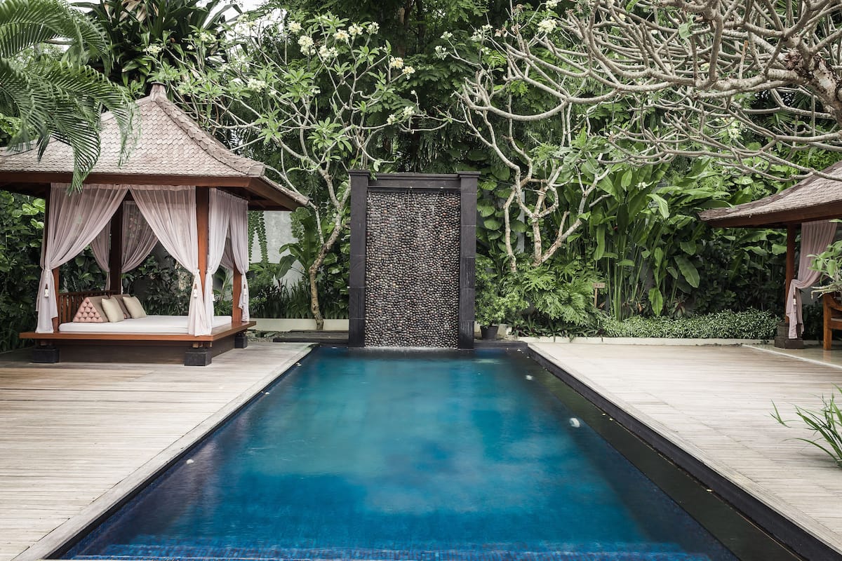 Villa Luxe, 1 très grand lit, piscine privée, vue piscine (The Royal Orchid) | Draps en coton égyptien, literie de qualité supérieure