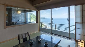 Japanese Style Room with Ocean-view Private bath (8+6 Tatami Mats) Dinner : French Kaiseki cuisine | Beach/ocean view
