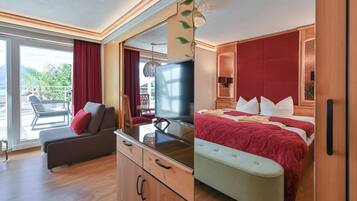 Grand appartement, 1 queensize bed met slaapbank (large) | 1 slaapkamer, luxe beddengoed, een kluis op de kamer