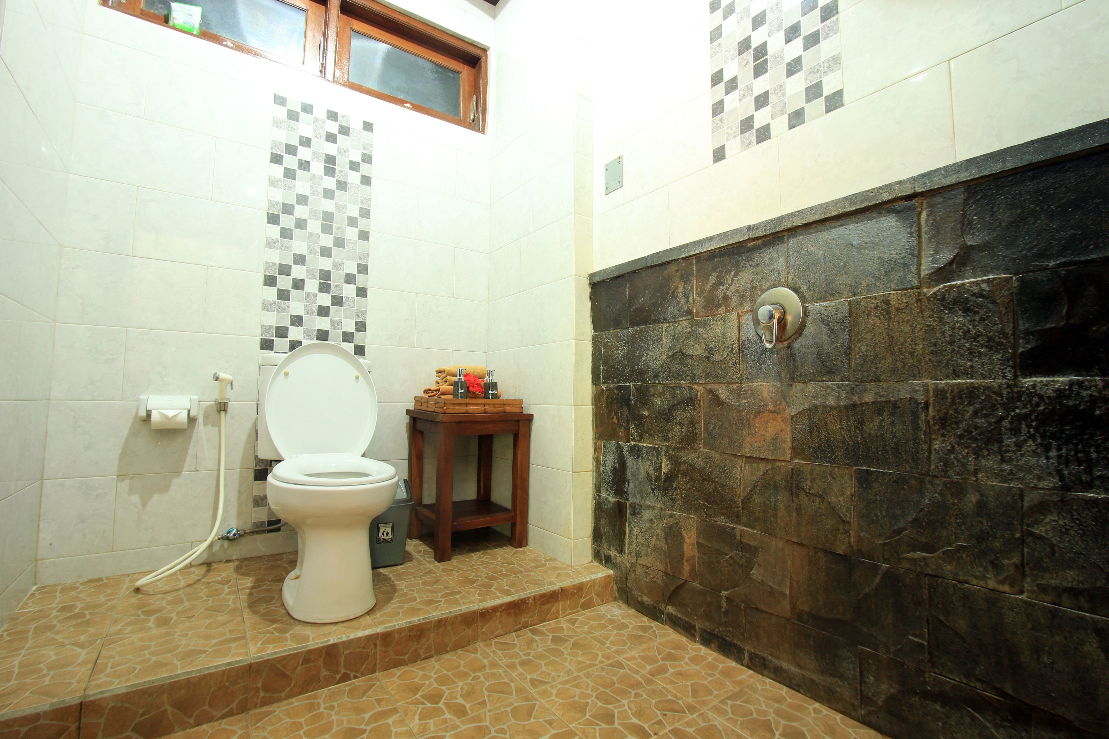 standard room | bathroom | hair dryer, towels, shampoo