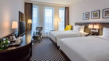 Chambre avec lits jumeaux, 2 lits une place | Literie de qualité supérieure, matelas mémoire de forme