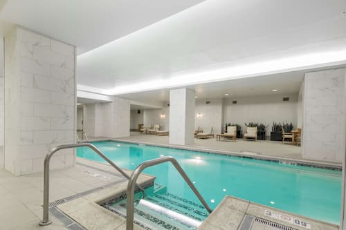 Indoor pool, pool loungers