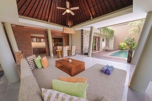 Villa, 1 King Bed | Living area | 32-inch flat-screen TV with cable channels, LED TV - The Kasih Villas & Spa (Seminyak)