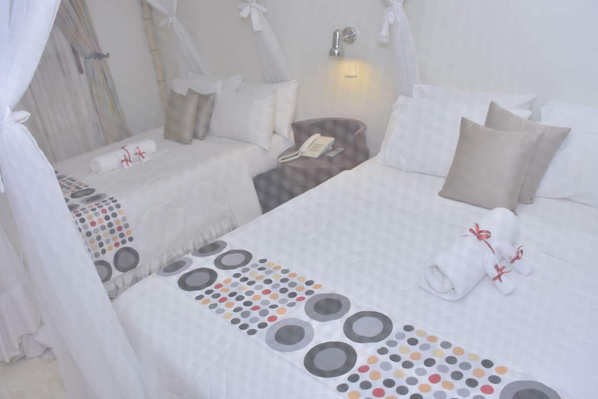 Standard Twin Room, 2 Queen Beds, Garden View, Garden Area | Premium bedding, desk, laptop workspace, blackout drapes