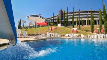Indoor pool, 2 outdoor pools, pool umbrellas, sun loungers