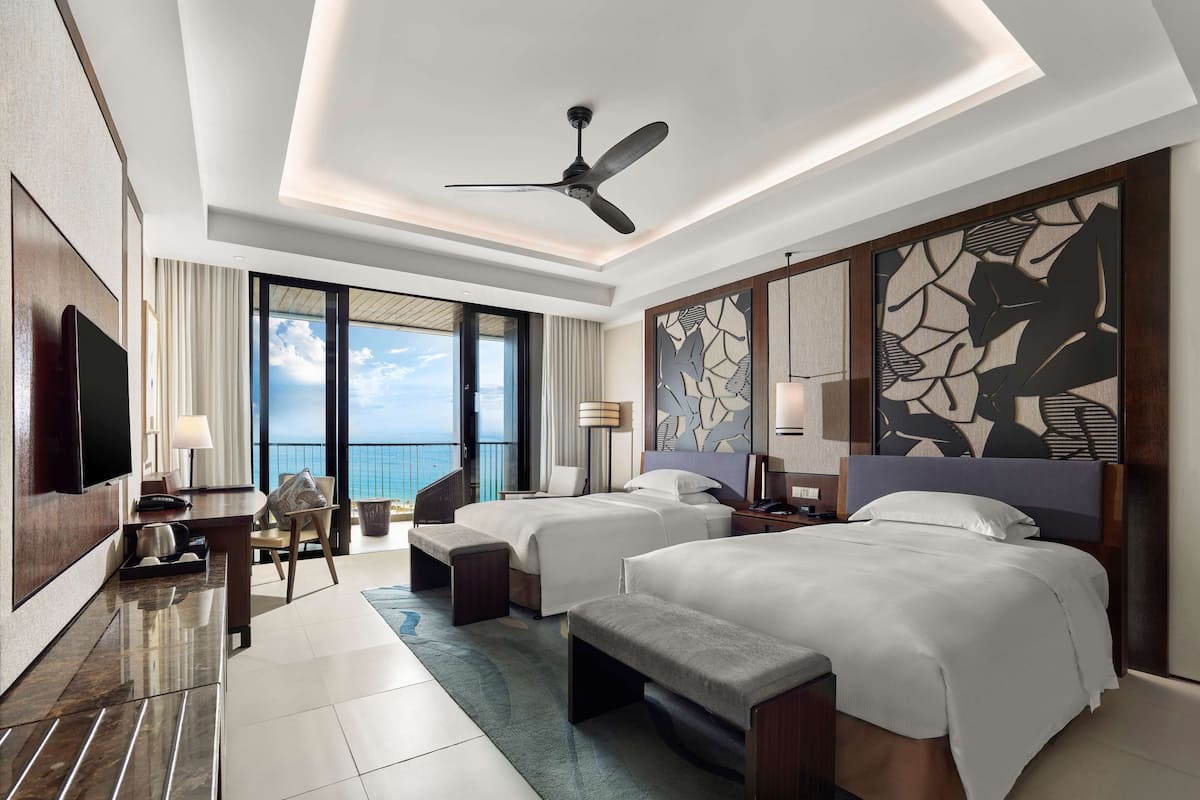 deluxe ocean view twin bed room | 1 bedroom, premium bedding, in-room safe, individually decorated