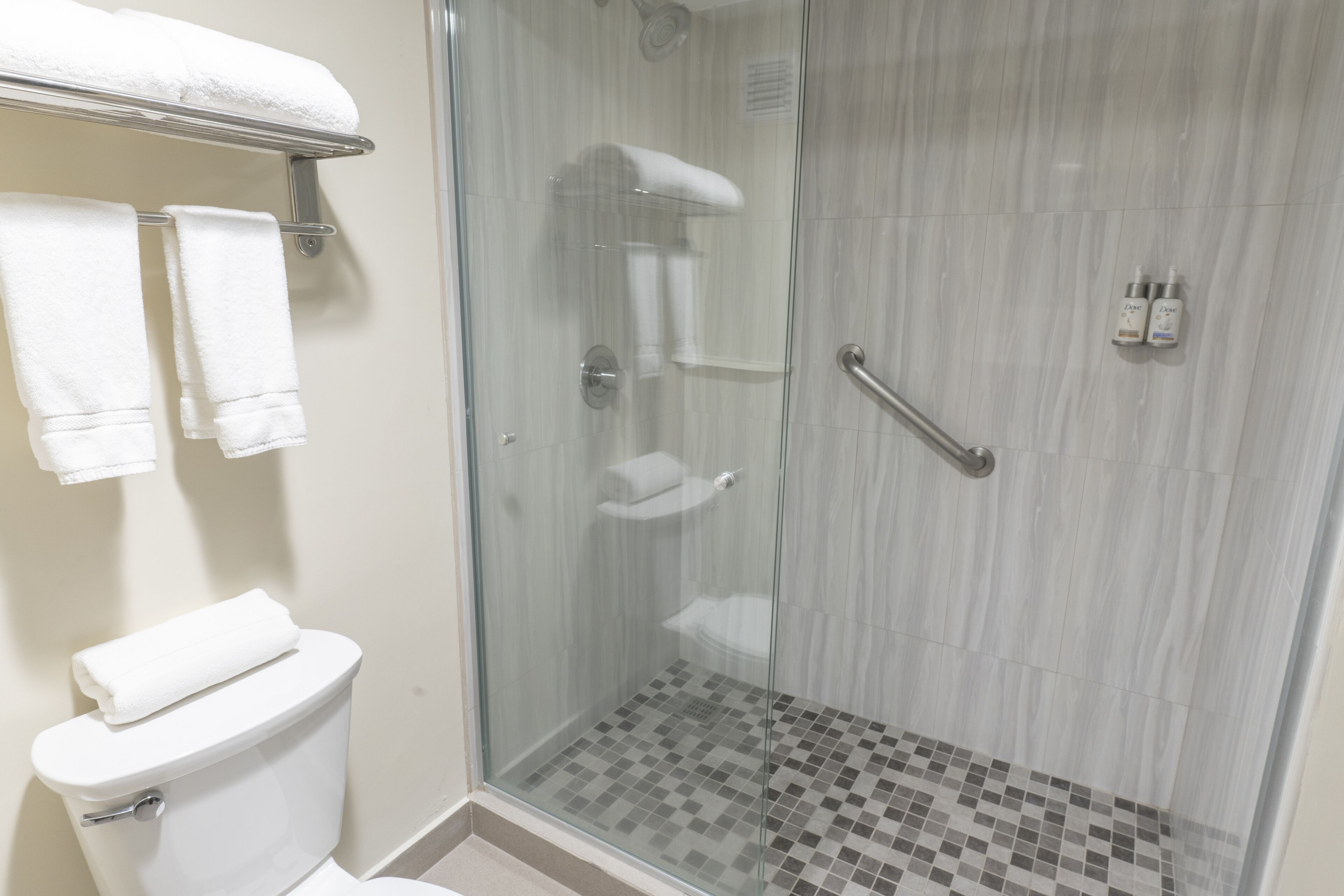 standard room, 2 single beds (blue tower) | bathroom | shower, free toiletries, hair dryer, towels