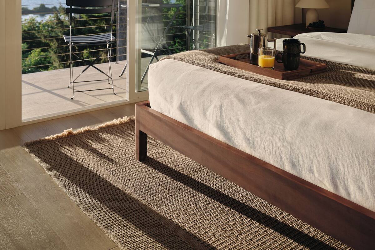 Premier River View King | Premium bedding, desk, laptop workspace, blackout drapes
