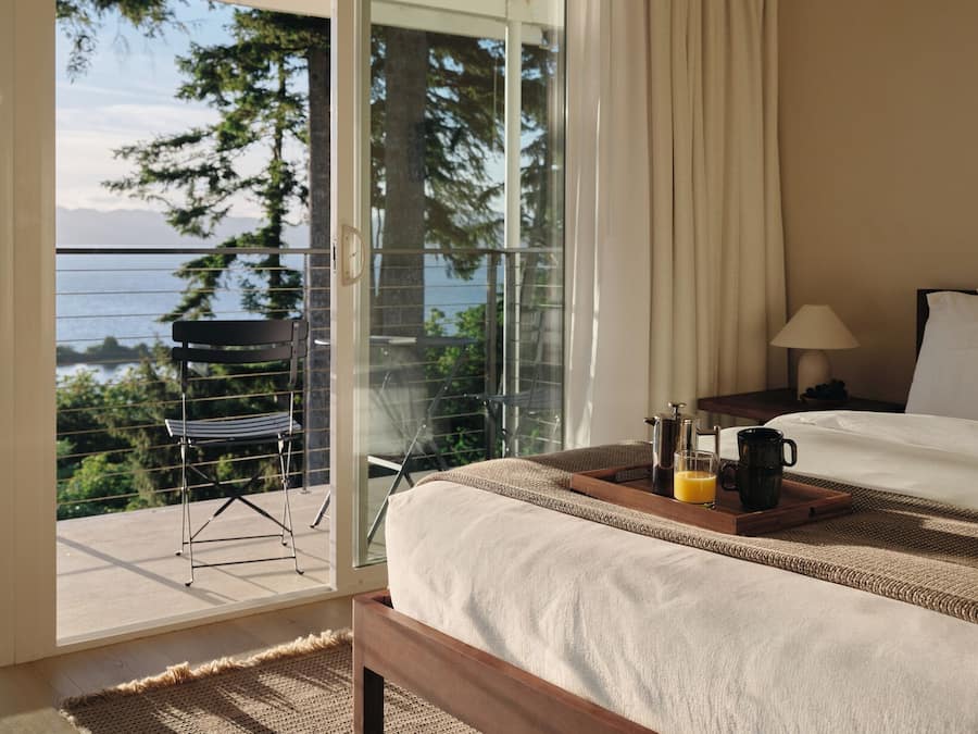Premier River View King | Premium bedding, desk, laptop workspace, blackout drapes