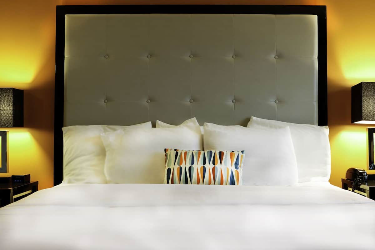 Premium bedding, pillowtop beds, blackout drapes, soundproofing