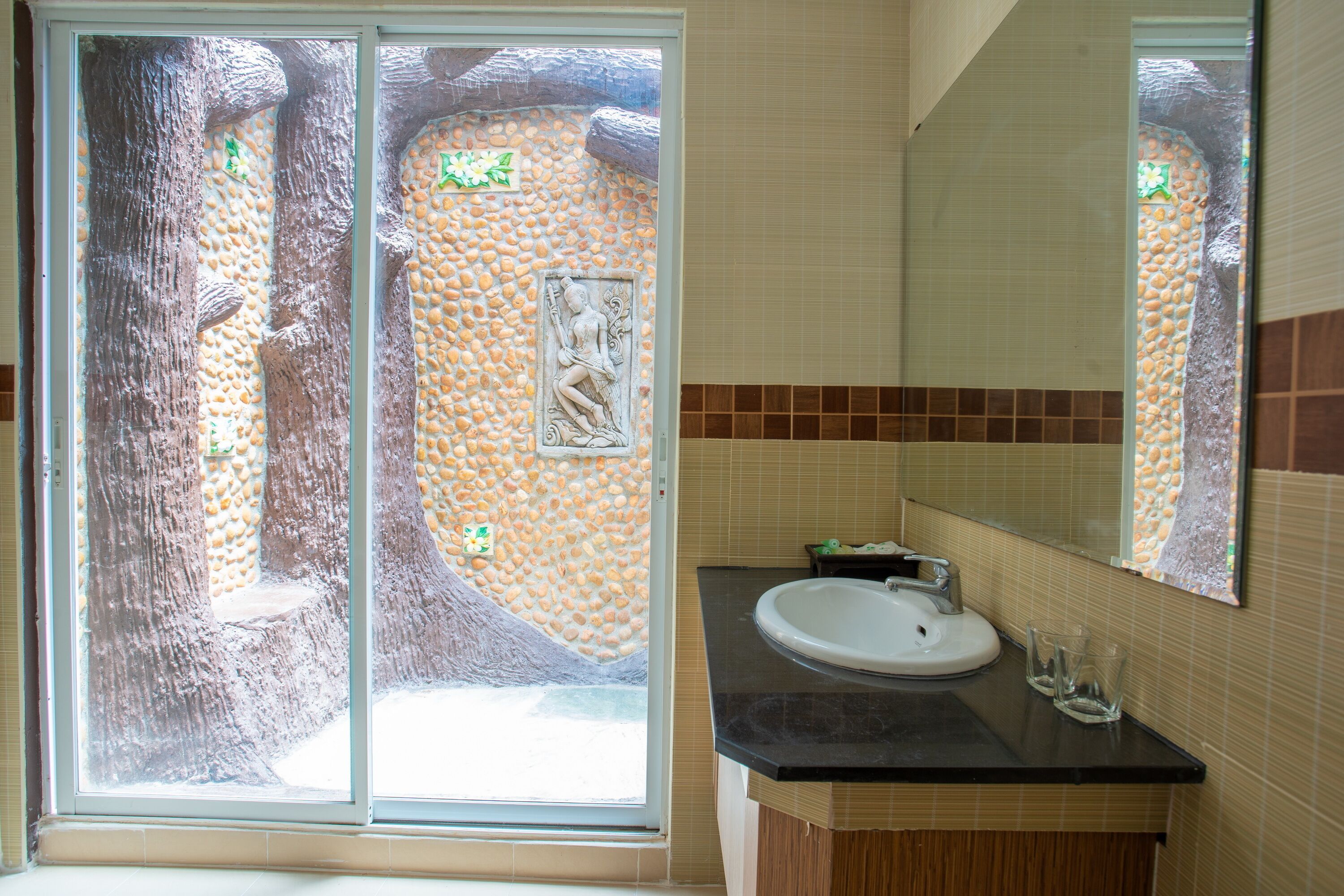 shower, free toiletries, hair dryer, bathrobes