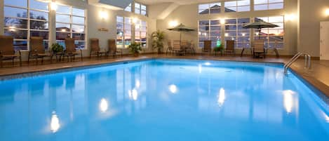 Indoor pool, pool umbrellas