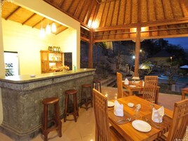 Breakfast, lunch, dinner served; local cuisine 