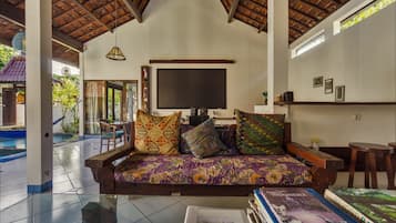 Villa, 2 Bedrooms, Private Pool | Living area | Flat-screen TV