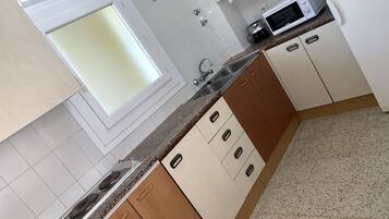 Appartement Ăconomique | Cuisine privĂ©e | Grand rĂ©frigĂ©rateur, micro-ondes, plaque de cuisson